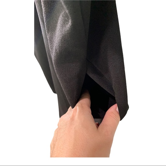 GIANNI BINI BLACK DEEP PLUNGE V-NECK AND BACK DRESS WITH GOLD ACCENTS - Picture 10 of 16